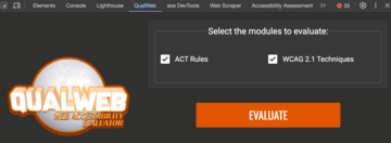 qualweb selection of evaluation modules: ACT rules and WCAG 2.1 techniques