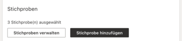 Screenshot Abschnitt "Stichproben" auf der Testübersichtseite